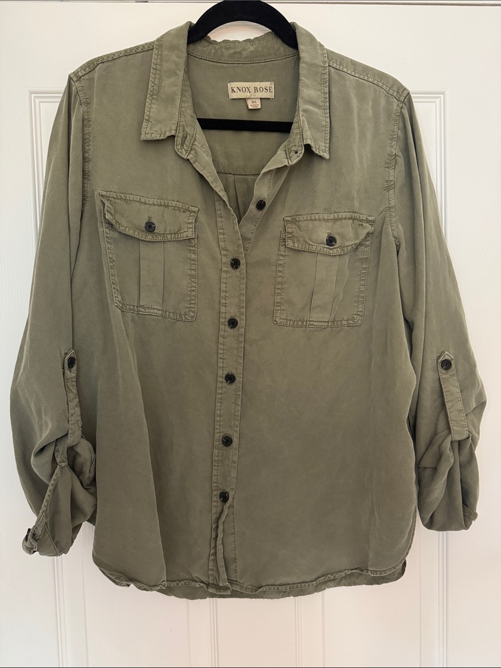 Knox Rose Olive Utility Button-Down Shirt